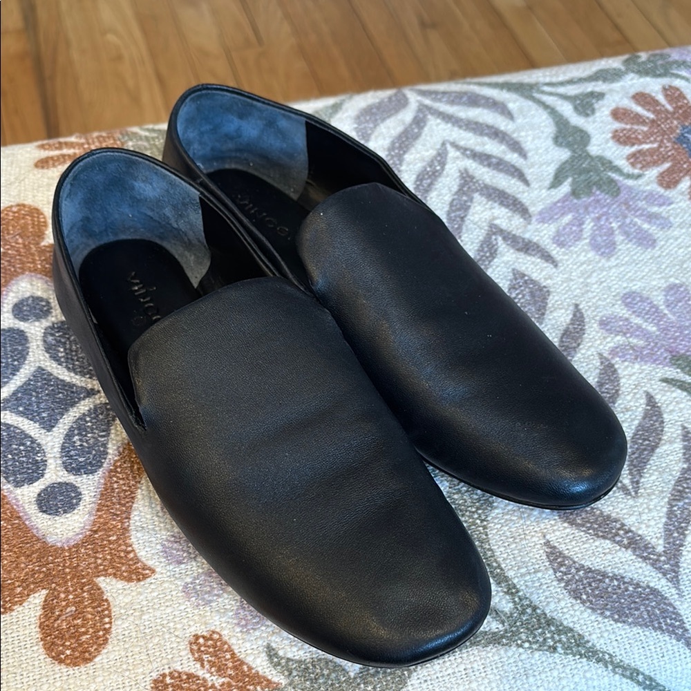 Vince black leather Demi loafer